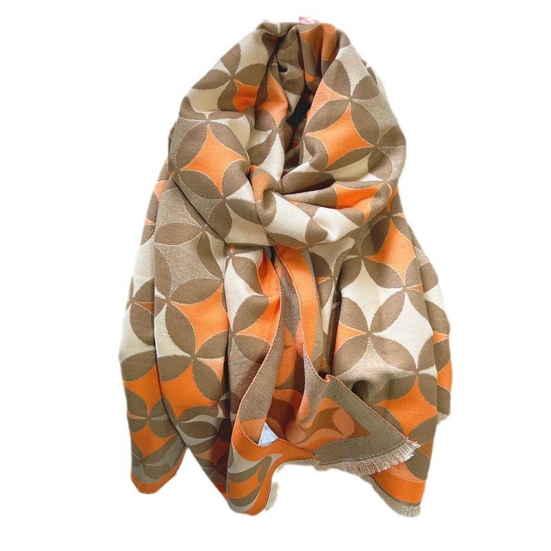 Autumn and Winter Scarf Women's Sparkling Air-conditioned Room Shawl with Thickened Warm Long High-end Imitation Cashmere Scarf