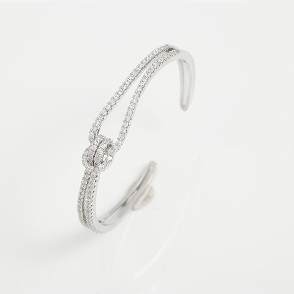 Double Layer Cuff Bangles Light Luxury Exaggerated Bracelet Vintage Rhinestone Bracelet Gift