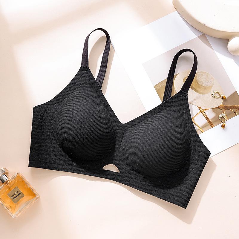 Women's Seamless Wire-Free Bra with Side Support & Anti-Sagging Design
