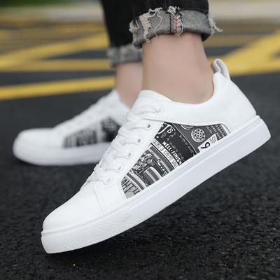 Men's Casual Shoes New Graffiti Vulcanized Shoes Trendy Men's Low-top Flat Shoes Plus Size Sneakers White Shoe for Men Summer