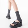 Match Flip Flops Flip Flop Socks Solid Color Thin Cotton Socks Simple Split Toe Socks  for Women