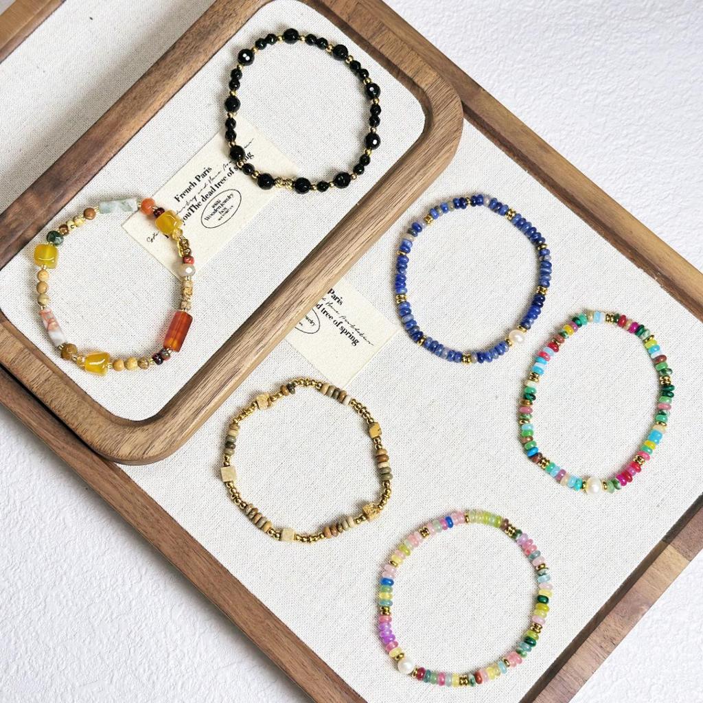 Bohemian Natural Stone & Pearl Beaded Bracelet - Exquisite Versatile Hand Jewelry for Women