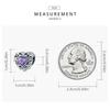 WOSTU Elegant Retro Pattern Purple Zircon Heart Shape 925 Sterling Silver Charm Pendant Beads fit Original Bracelet Bangle DIY Fine Jewelry
