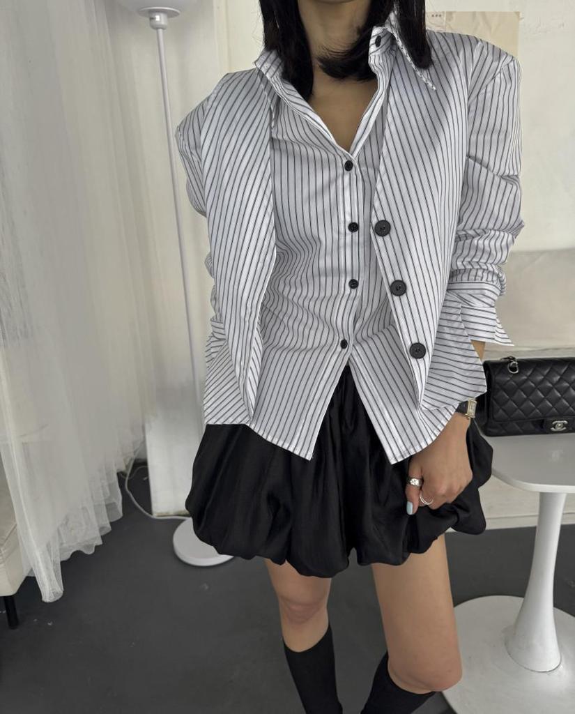 2026 Korean Style Pleated Lantern A-line Mini Skirt - High Waist Slimming Design for Early Spring