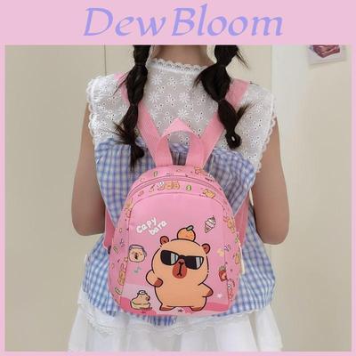 Capybara Pattern Cartoon Backpack With Breathable Nylon For Girls And Boys