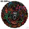 50Pcs/Set Neon Color. KUSO Funny Halloween Scary Horror Stickers DIY Fashion Waterproof Doodle Decals Stickers