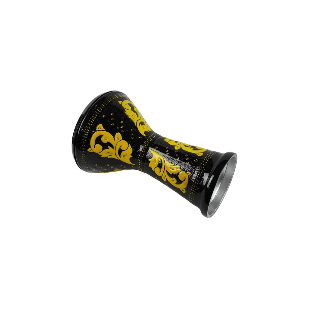 Hazara Cast Black, Yellow Motif Ottoman, Handdrum Dumbelek Tumbek Doumbek Dumberlek Percussion Darbuka