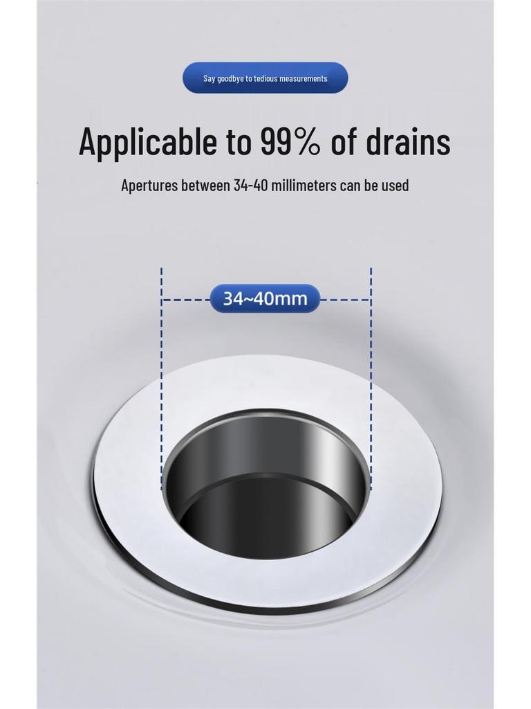Stainless Steel Pop-up Drain Stopper & Filter for Washbasins - Universal Fit, Anti-Hair Clog Prevention.
