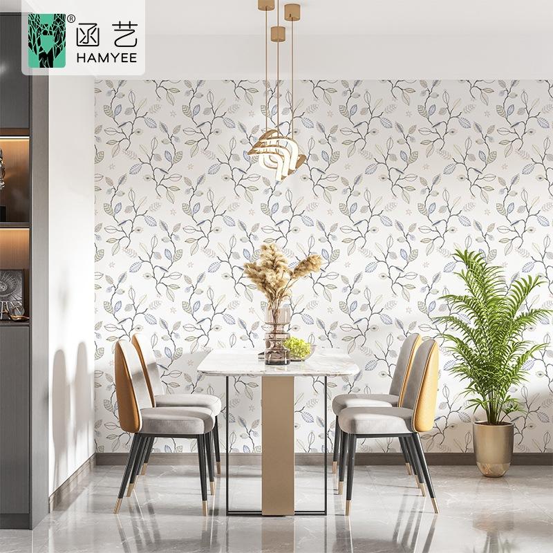 Klebefolie für die Wand - Wasserdichte PVC-Blumenmuster, Verdickte Selbstklebende Heimdekoration, Hintergrund für Schlafzimmerabtrennung