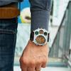 Oulm Fashion Casual Men's Watch Night Light Dual Time Zone Large Dial Leather Strap Men's Quartz Watch reloj hombre