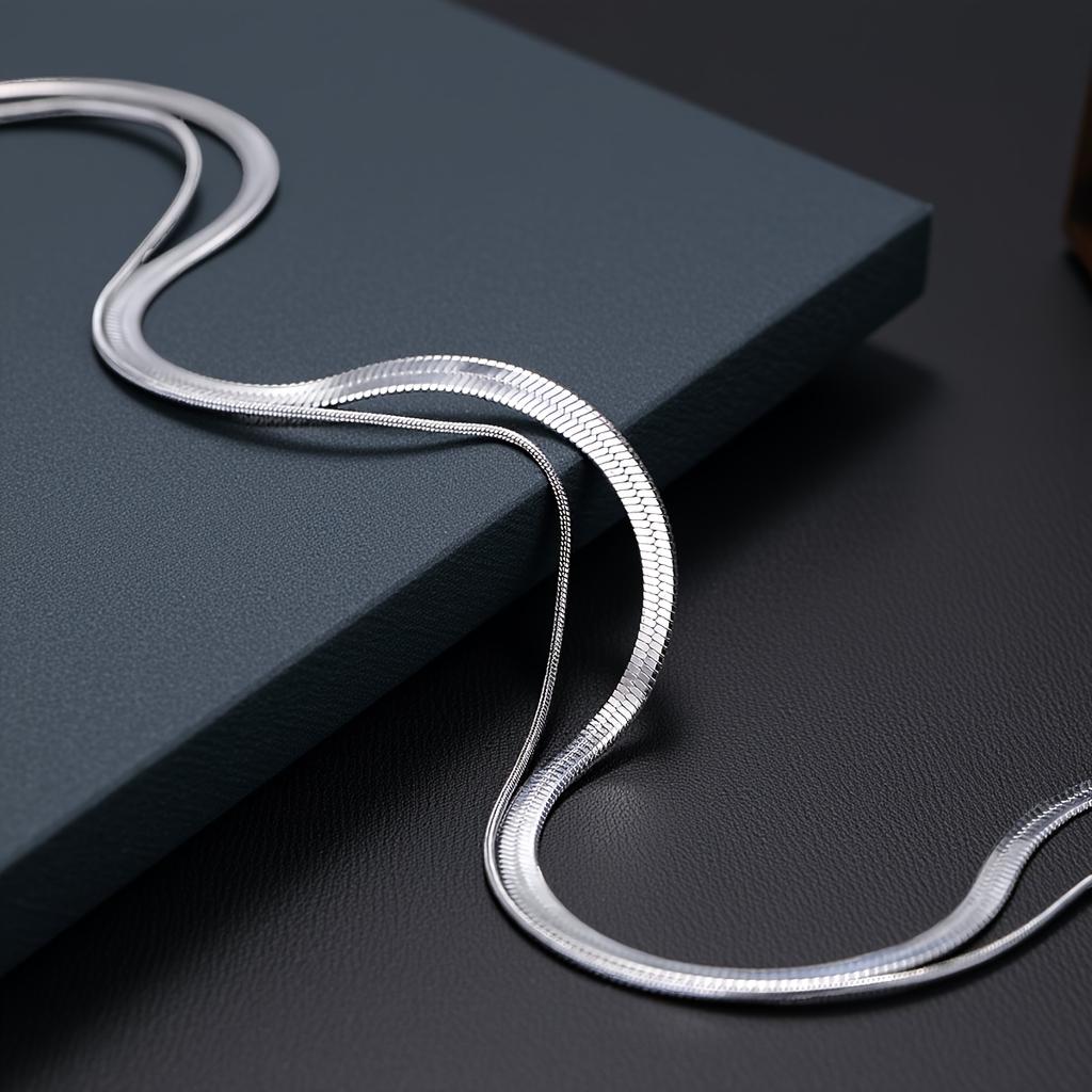 Double-Layer Titanium Steel Snake Bone Chain, Women's Fashionable Stylish Necklace for Daily Wear and Gift with Various Pendants