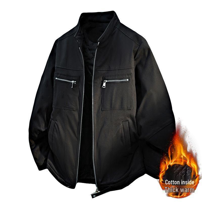 Teen 2026 Stand-up Collar Winter Retro Motorcycle Workwear Jacket