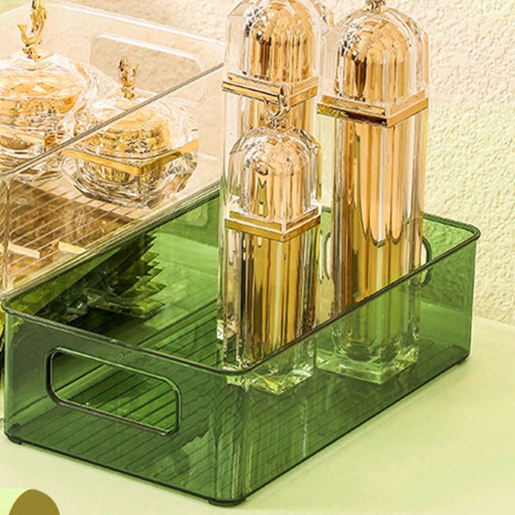 Makeup   PET Plastic Clr Bottom Stripes Desktop Storage Box for Skincare Stationary