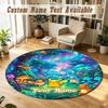 Round Rug Custom NamePokémon Pattern Non Slip Carpet Home Floor Decor