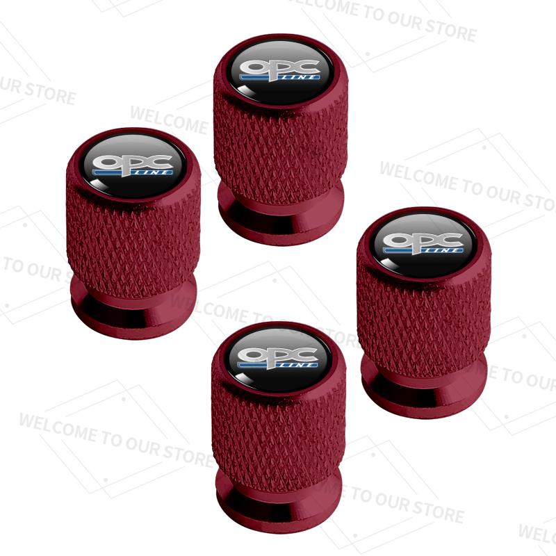 4pcs/1set For Opel OPC LINE Logo Mokka Antara Insignia VXR GSI GS GTC Car Valve Caps Wheel Tires Air Tyre Stem Protective Cover