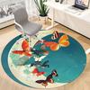 1pc Butterfly Moon Office Round Area Rug, Indoor Mat Suitable ForOffice, Under Office Chairs Bedroom Living Room Home Decor, Room Deco  D075