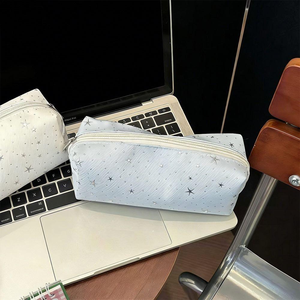 Star Polka Dot Storage Bag Zipper Design Stationery Bag Multi-functional Pen Bag  Students