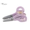 Scissors Rulers Design Hair Claw Thick Built-in Spring Claw, Transparent Soft Acrylic Shower with Office Accessories Curved Anti-Slip Teeth,