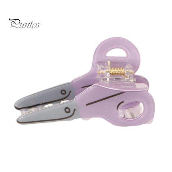 Scissors Rulers Design Hair Claw Thick Built-in Spring Claw, Transparent Soft Acrylic Shower with Office Accessories Curved Anti-Slip Teeth,