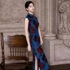Blue sleeveless national style new Chinese Suzhou long cheongsam improved young women's high sense can be worn daily in summer