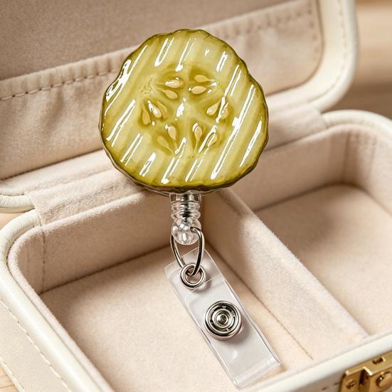 Pickle Retractable Badge Reels ID Holder with Strong Metal Clip Anti-slip Badge Holder for Work Badges Keys Bus Cards Access Cards