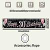 30th Birthday Celebration Backdrop Courtyard Banner, 4 Pre-Drilled Holes with Ropes, Polyester Outdoor Fence Decoration