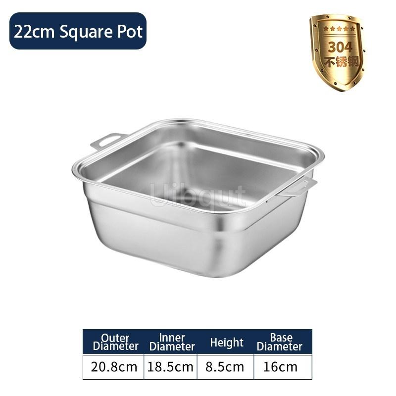 304 Stainless Steel Square Perforated Strainer Flat Bottom with Side Handles Colander for Washing Vegetables Marinating Tray