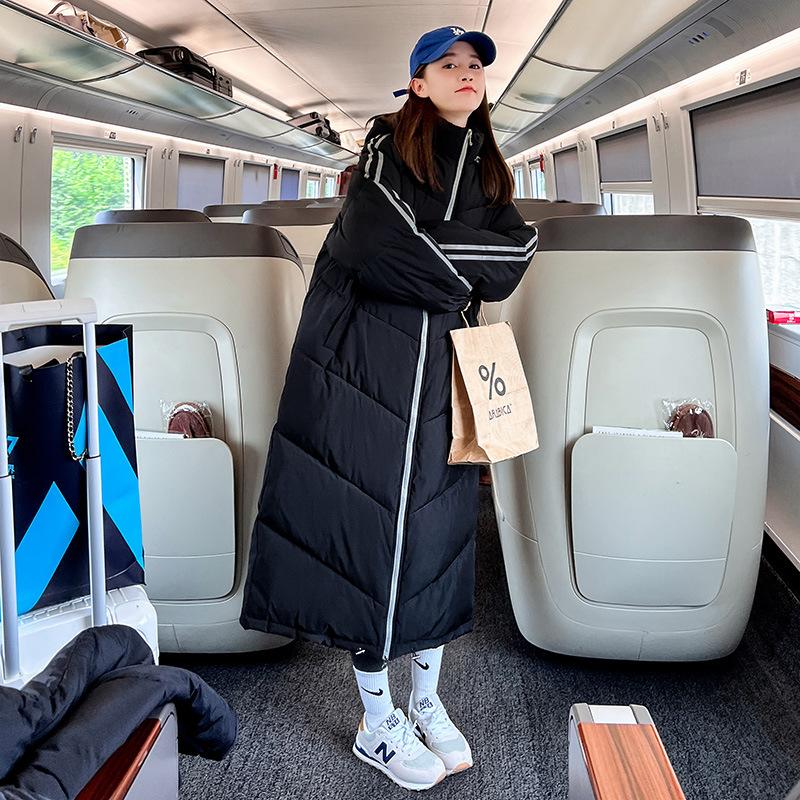 

Mid-length Down-padded Jacket for Women in Winter, New Korean Style Loose Cotton-padded Jacket XL