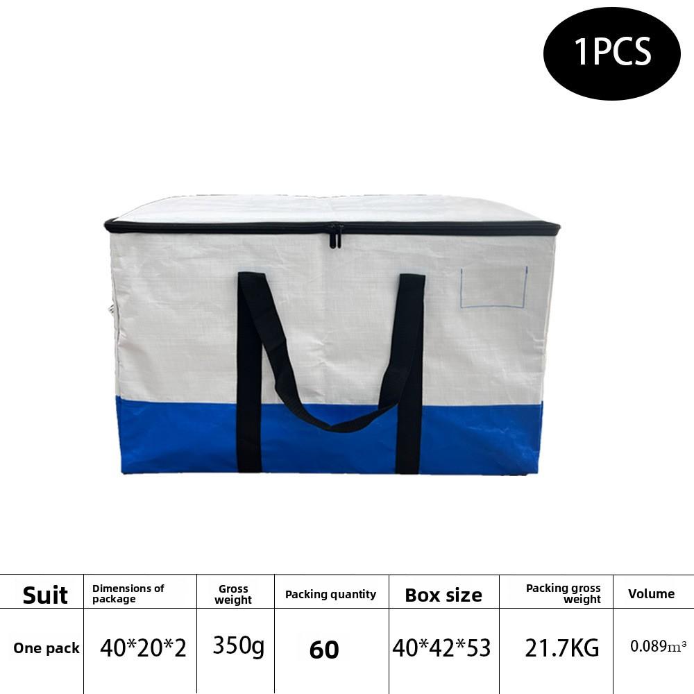 

Large Thickened Household Clothing and Quilt Packing Storage Bag, Waterproof Moving Bag 1 piece білий/синій