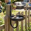 Vintage Style Flower Basket Holder Cast Iron Green Plant Shelf Durable Metal Bird Bath  Garden