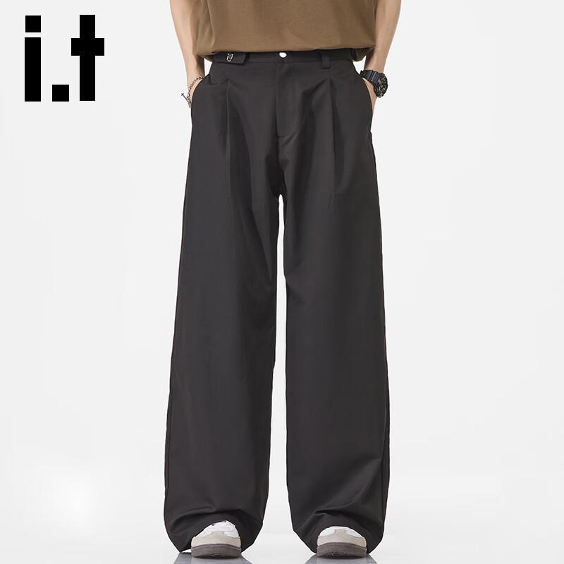 izzue it Men's American Retro Loose Straight Casual Trousers