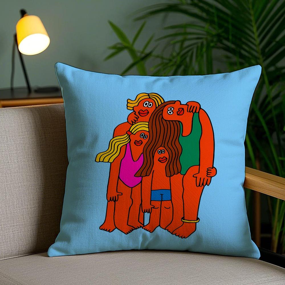 Embrace Creativity Pillow Case Silky Elegant Comfort Sofa Bed Invisible Zipper