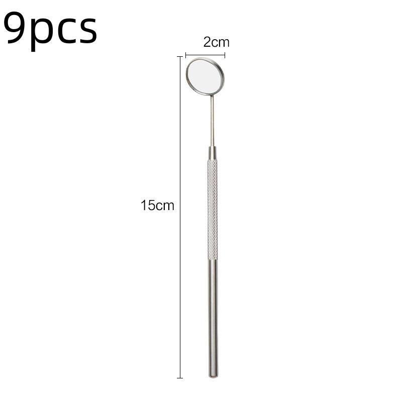 5/9/10 stuks Roestvrij Staal Tandheelkundige Mondspiegel Anti-Mist Tandinspectie Mondgereedschap Handheld Wimperverlenging Inspectiespiegels