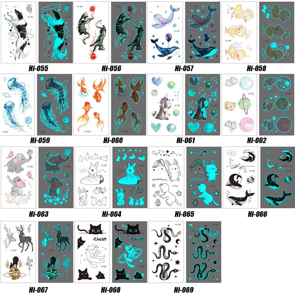 Fluorescent Star Feather Temporary Tattoos Blue Luminous Fake Tattoo Tattoo Sticker Body Art