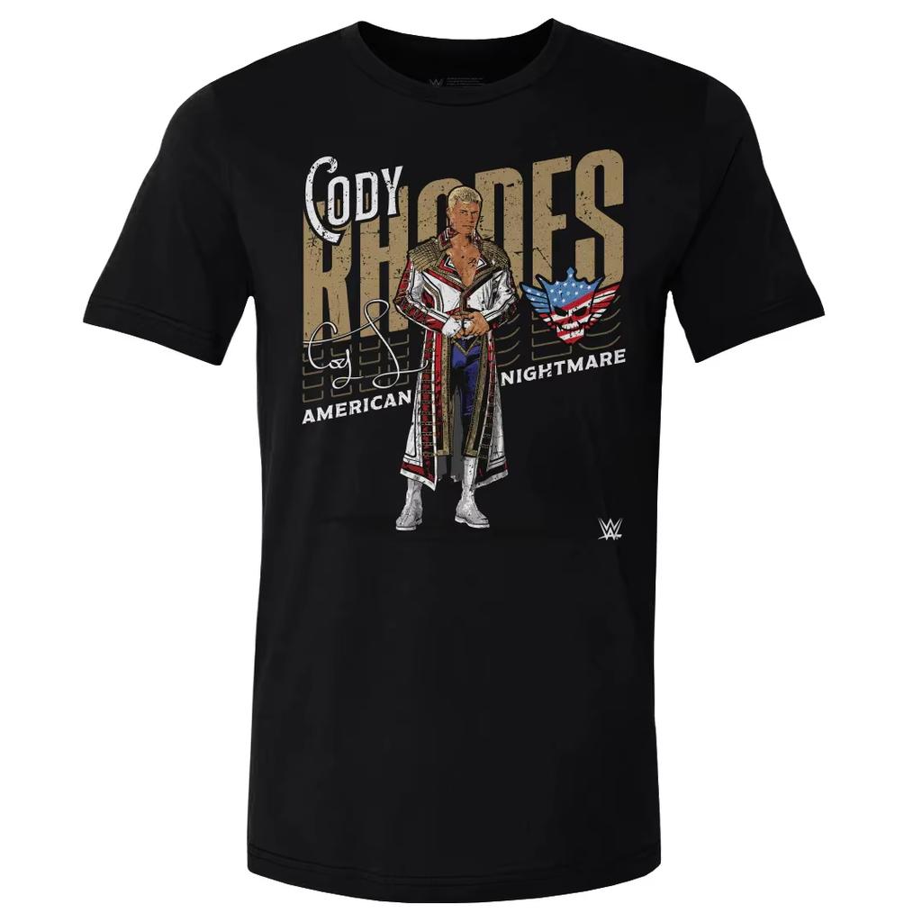 2025 Summer New Black Wrestler Cody Rhodes Cotton T Shirt Men's Short Sleeve O-neck Tees Sports Casual Oversized Kids/Adult Tops