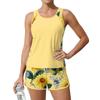 Women’s Sleeveless Tank Top and Shorts Set Floral Print Casual Two Piece Outfit Lightweight Breathable Material for Summer Activities