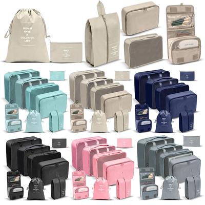 8-Piece Travel Packing Cubes Set - Large Capacity Luggage Organizers for Suitcase, Clothes and Shoes Storage Bags, Portable Travel