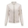 Womens Casual Lightweight Padded Jacket Winter Stand Collar Zip Front Solid Color Streetwear