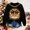 Women's Christmas Print Long Sleeve Top Casual Winter Comfortable Blouse for Holiday Wear