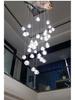 Modern American Cherry Crystal LED Chandelier for Staircase or Restaurant