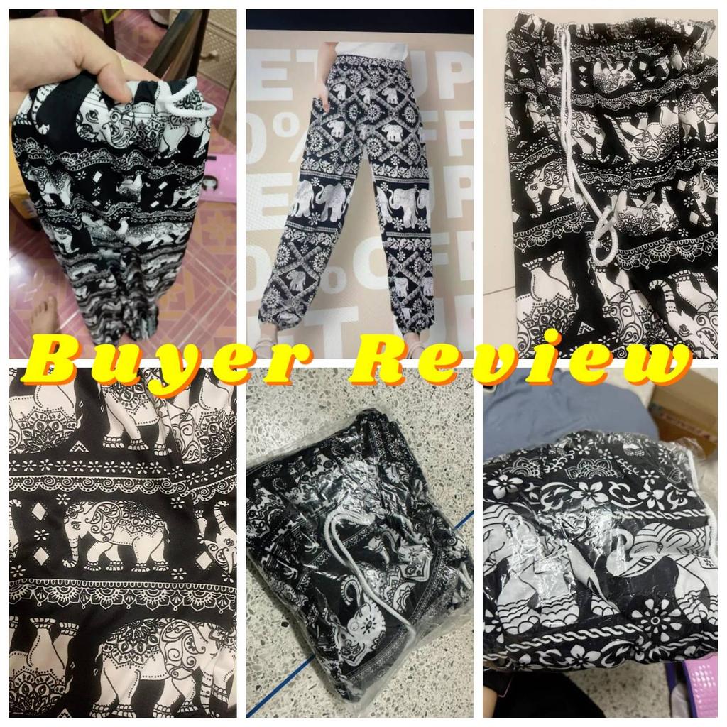 Elephant Pants Long Adjustable Elastic High Waistband Strap Jumper  Unisex Man Women Print Thailand Casual Streetwear Beach Bohemian Retro Vintage