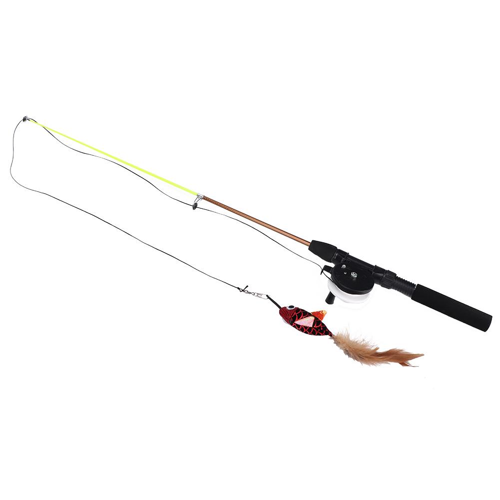 Plastic Simulation Telescopic Pet Cat Funny Teaser Dangler Rod Stick with Catnip Interactive Training Toy