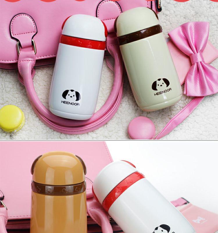 Xinuo 5732 Double-Layer Cartoon Insulated Stainless Steel Cup - Cute, Portable Student Tea Cup