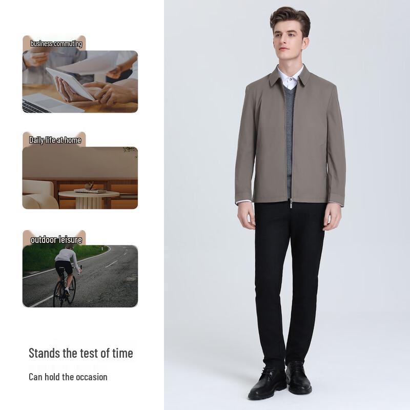 Landun Men's Windproof Anti-Wrinkle Executive Jacket
