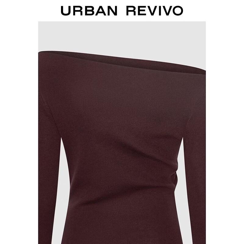 UR2026 Women's Pleated One-Shoulder Knit Top