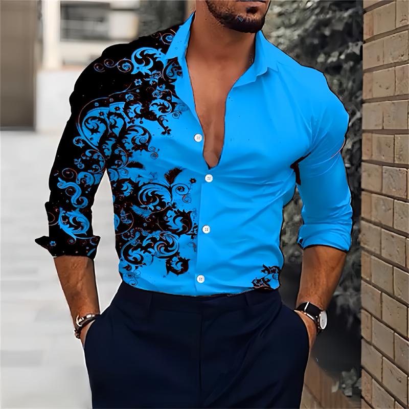 Camicia Rosa alla Moda da Uomo Festa Festa Moda Uomo Manica Lunga Bottoni Collo a Punta Vestibilità Slim Elegante Camicia da Uomo