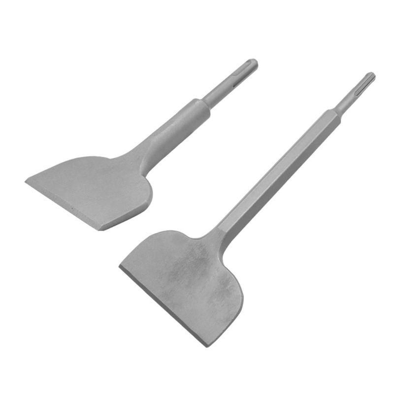 

2Pcs Wide Bent Tile Chisel Heavy Duty Electric Hammer Drill Chisel Tool for Tiles Old Plasters Wall Concrete Enduring 1
