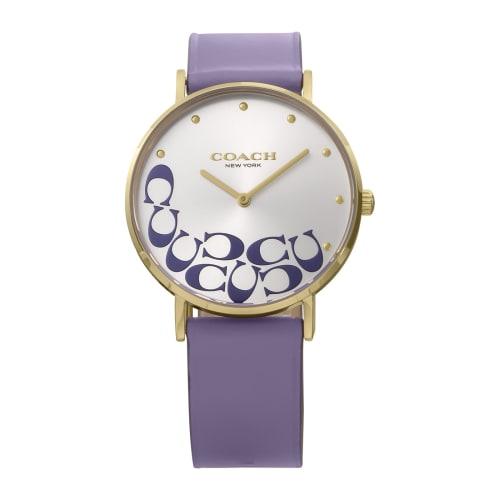 

Coach Perry Watch, 36mm, Silver Dial, Quartz Movement, Water Resistant, Mineral Glass, 14504134, Women s, Purple