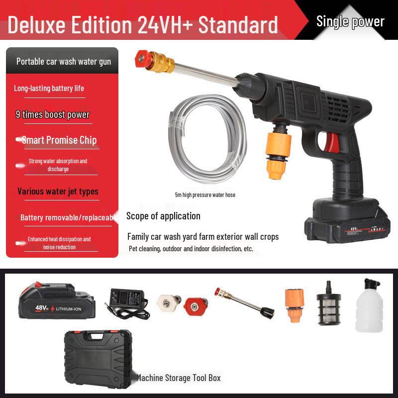 Cordless High-Pressure Car Wash Gun with Rechargeable Battery