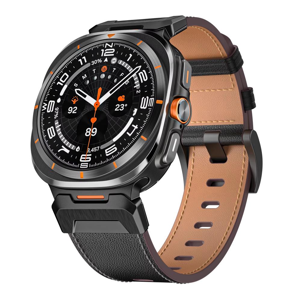 Metal+Leather Strap for Samsung Galaxy Watch Ultra 47mm Wristband Accessories for Samsung Galaxy Watch 8-7 Ultra 47mm Belt